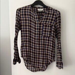 Isabel Marant Etoile cotton plaid blouse